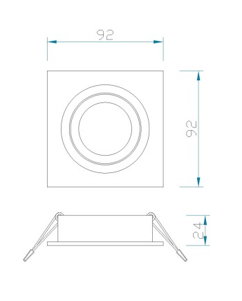 BASICO GU10 * EMPOTRABLE CUADRADO Blanco